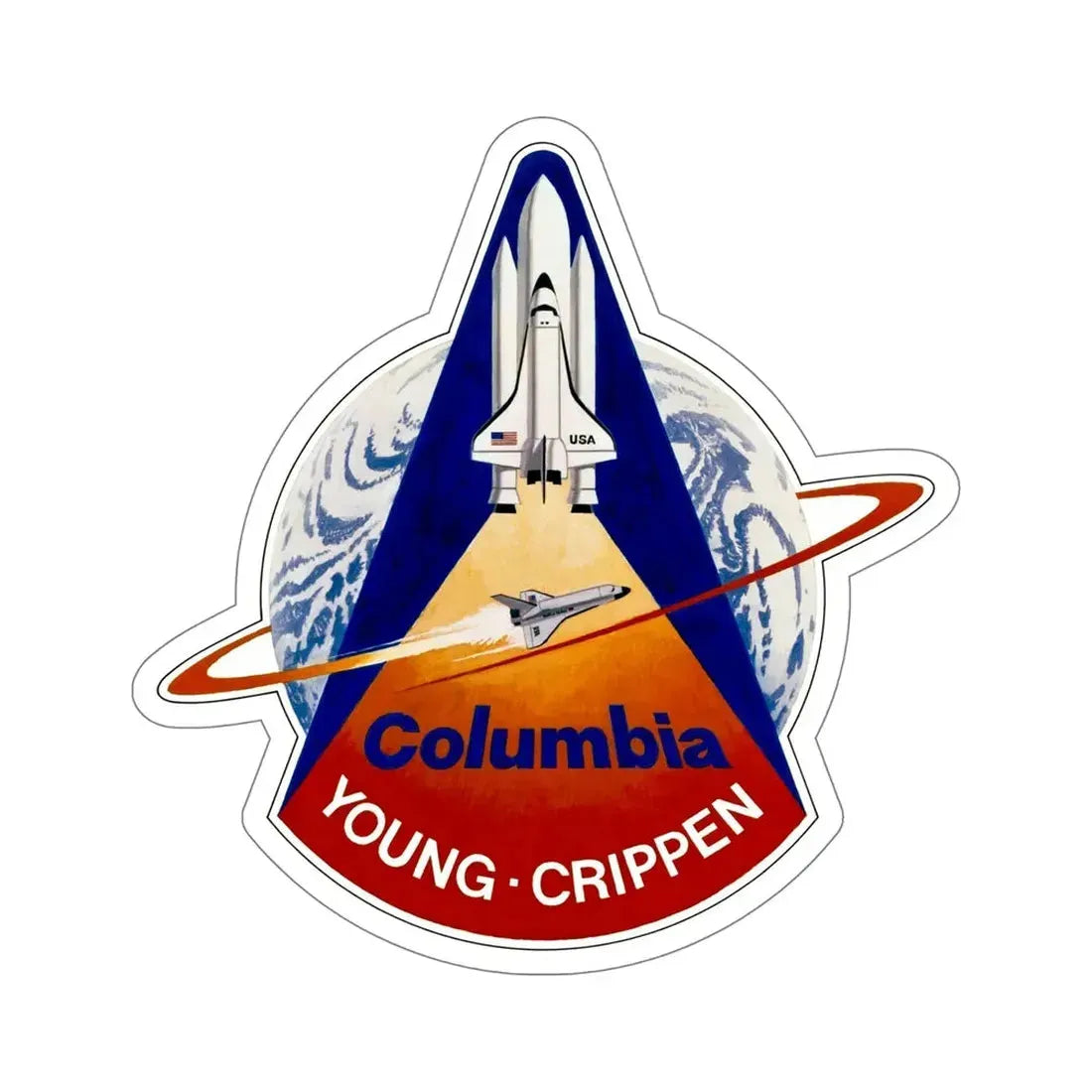 STS 1 Patch NASA STICKER Vinyl Die-Cut Decal 6 Inch - The Sticker Space