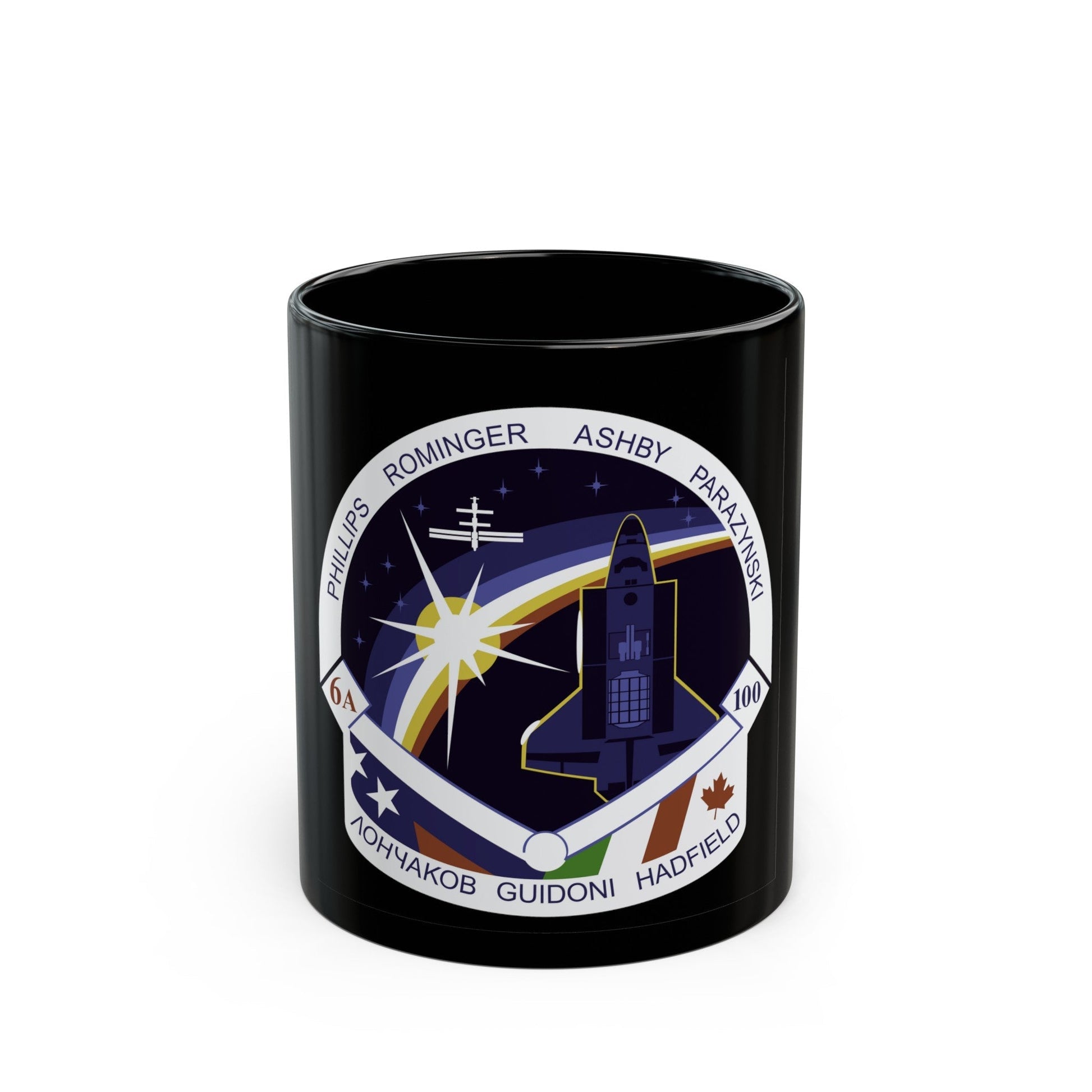 STS 100 (NASA) Black Coffee Mug-11oz-The Sticker Space