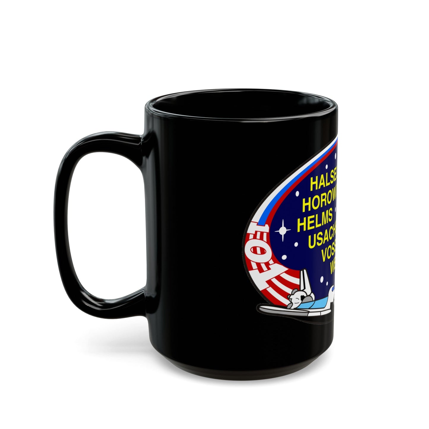 STS 101 (NASA) Black Coffee Mug-The Sticker Space