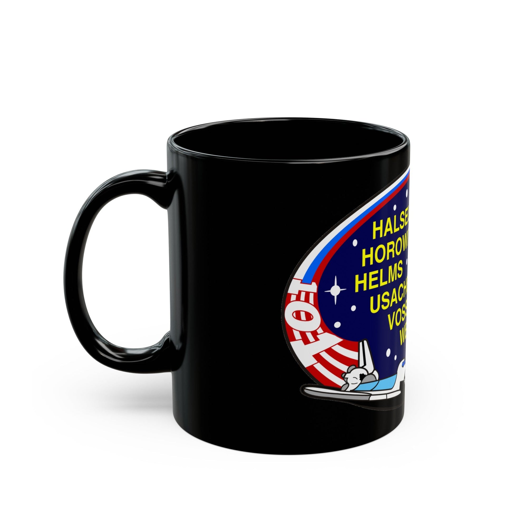 STS 101 (NASA) Black Coffee Mug-The Sticker Space