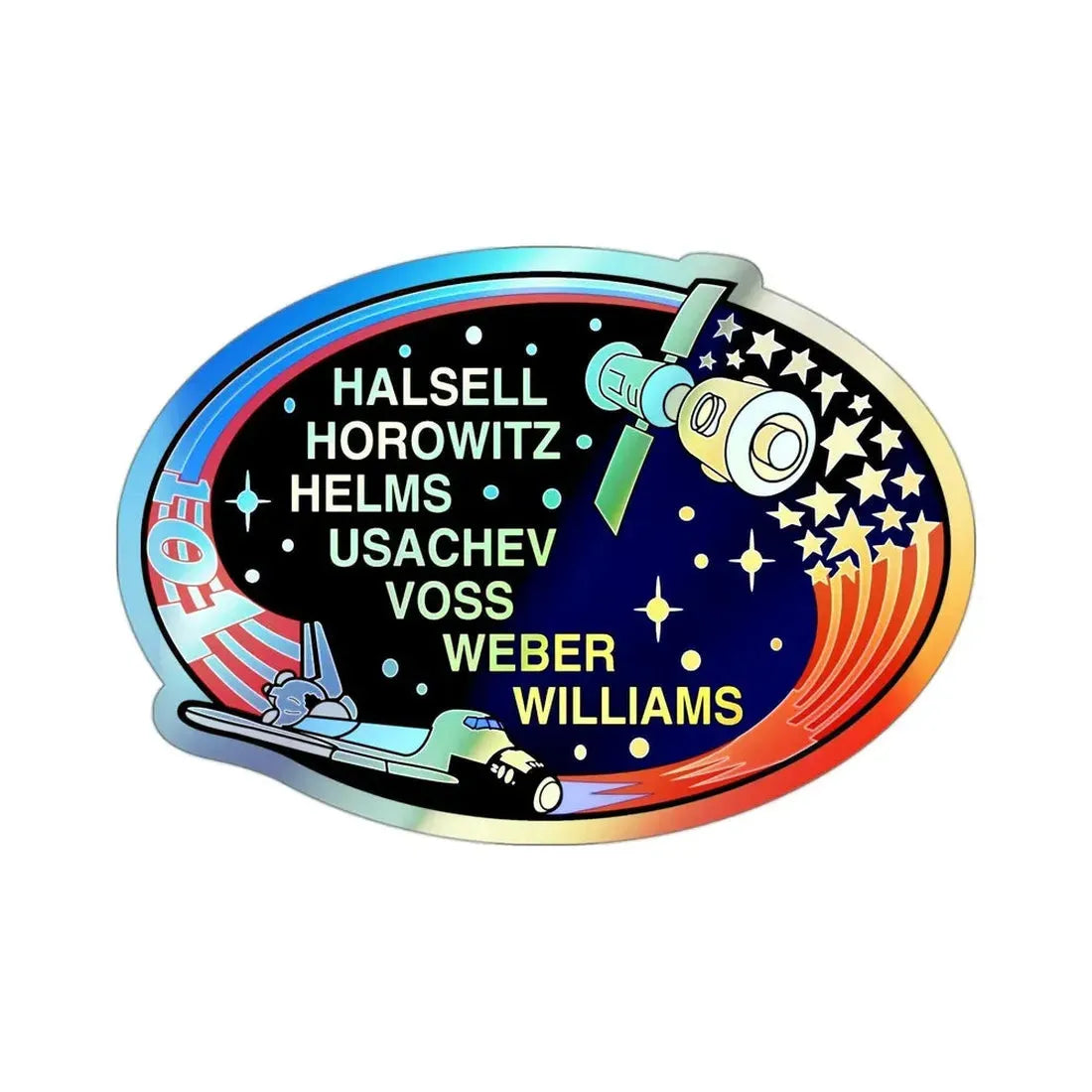 STS 101 (NASA) Holographic STICKER Die-Cut Vinyl Decal 3 Inch Holographic - The Sticker Space