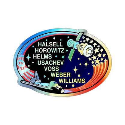 STS 101 (NASA) Holographic STICKER Die-Cut Vinyl Decal 3 Inch Holographic - The Sticker Space