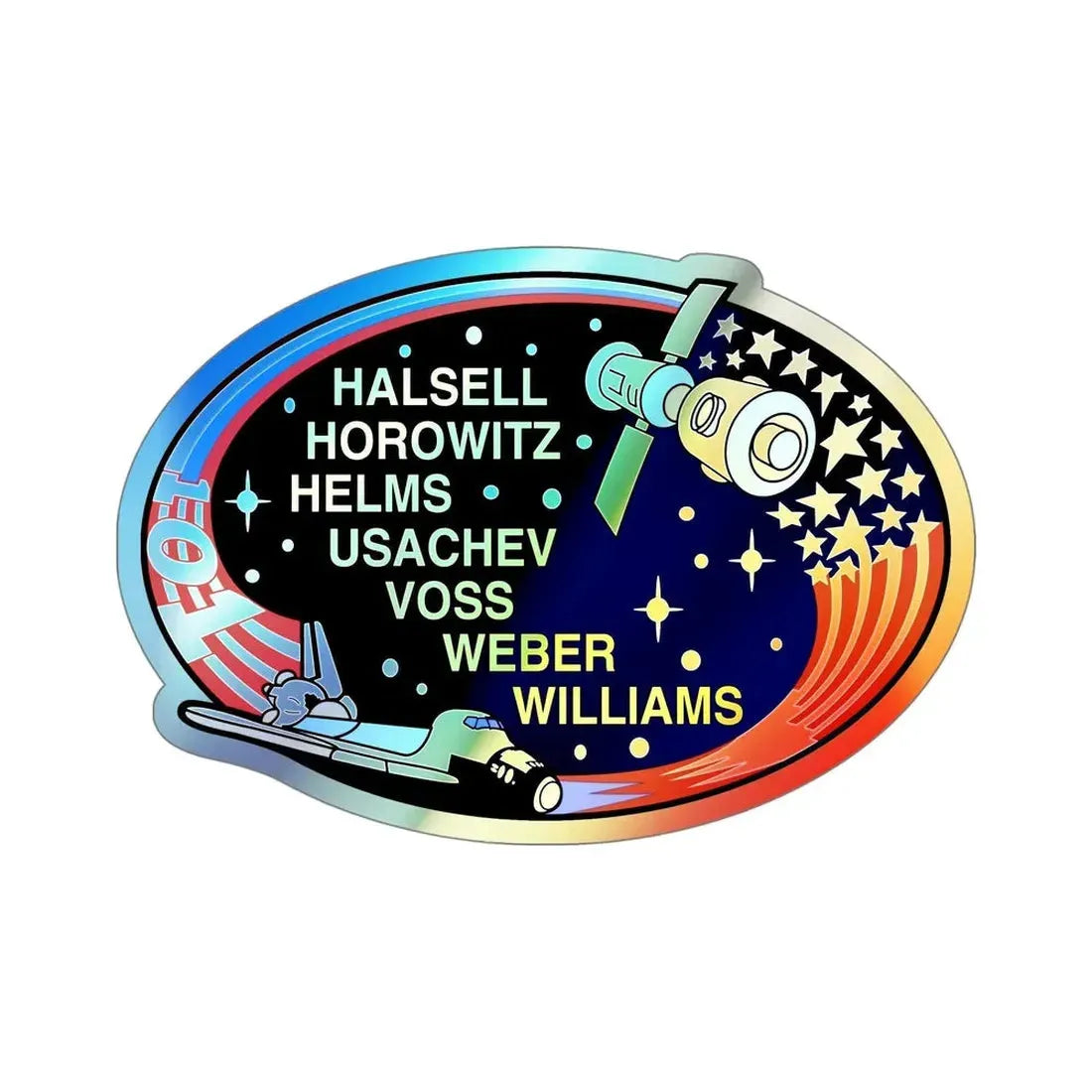 STS 101 (NASA) Holographic STICKER Die-Cut Vinyl Decal 5 Inch Holographic - The Sticker Space