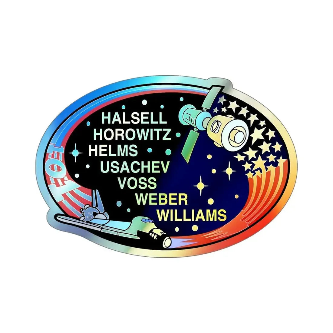 STS 101 (NASA) Holographic STICKER Die-Cut Vinyl Decal 6 Inch Holographic - The Sticker Space