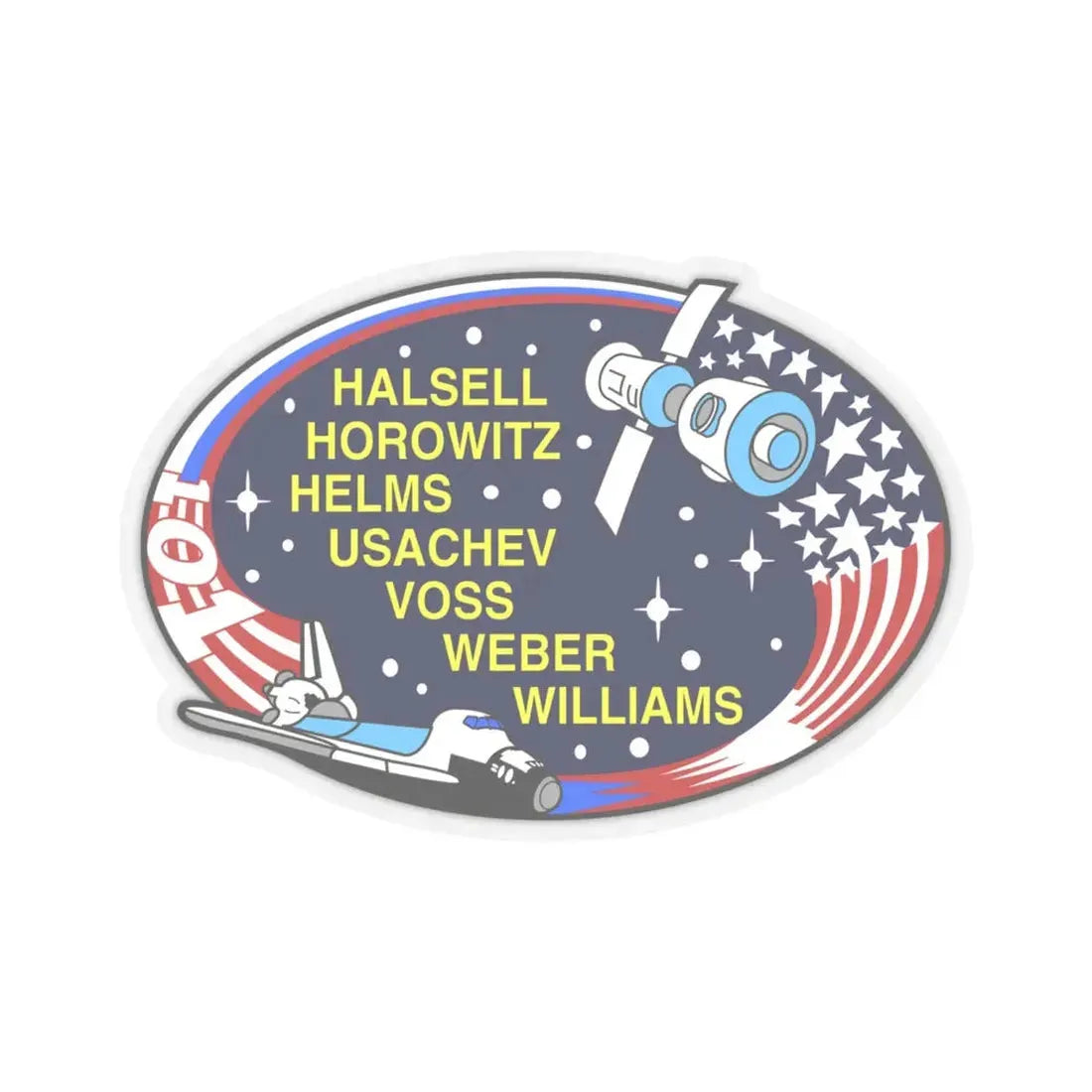 STS 101 (NASA) STICKER Vinyl Kiss-Cut Decal 6 Inch Transparent - The Sticker Space