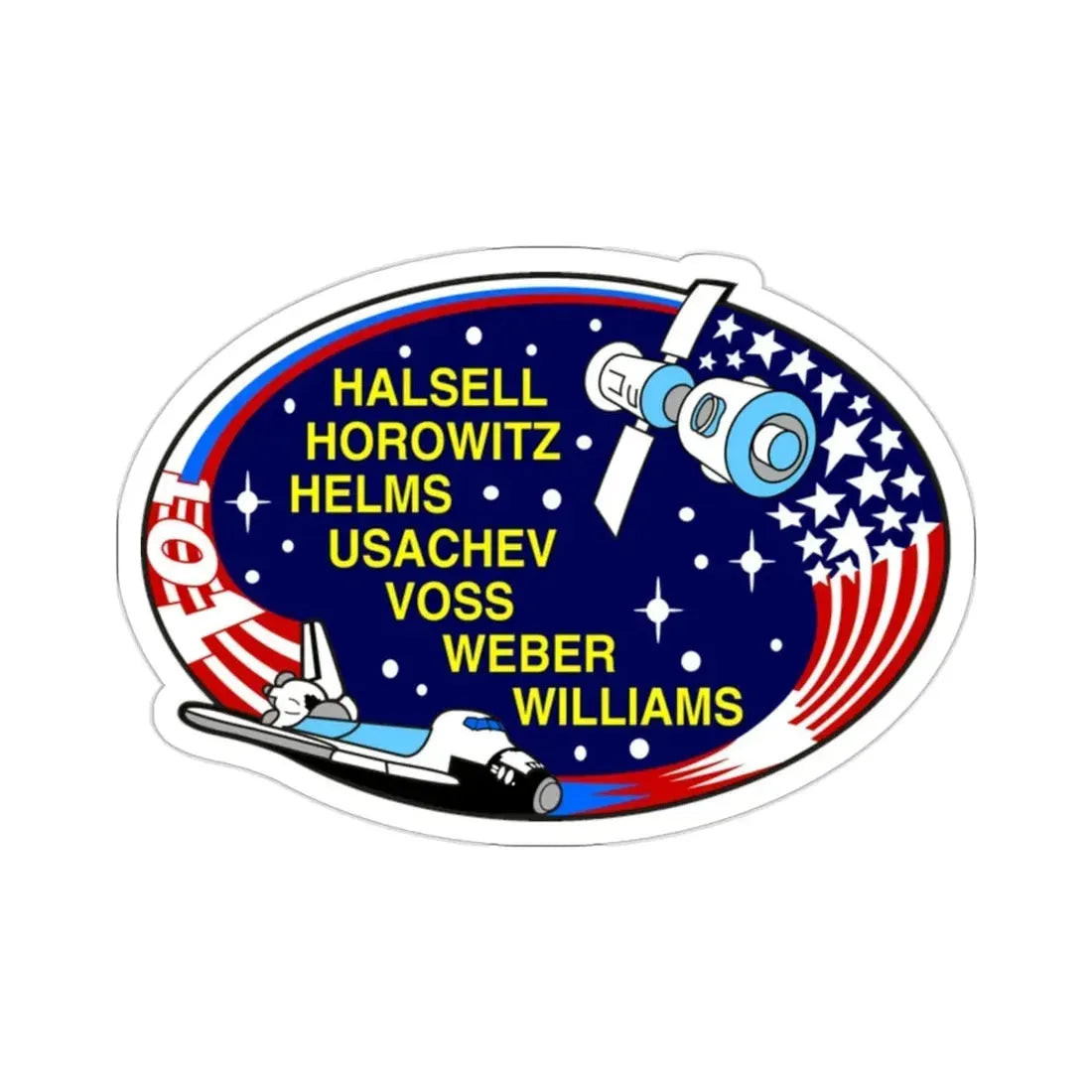 STS 101 Patch NASA STICKER Vinyl Die-Cut Decal 2 Inch - The Sticker Space