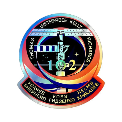 STS 102 (NASA) Holographic STICKER Die-Cut Vinyl Decal 3 Inch Holographic - The Sticker Space