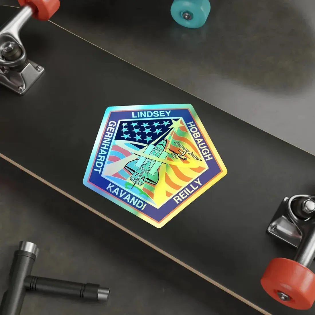 STS 104 (NASA) Holographic STICKER Die-Cut Vinyl Decal - The Sticker Space