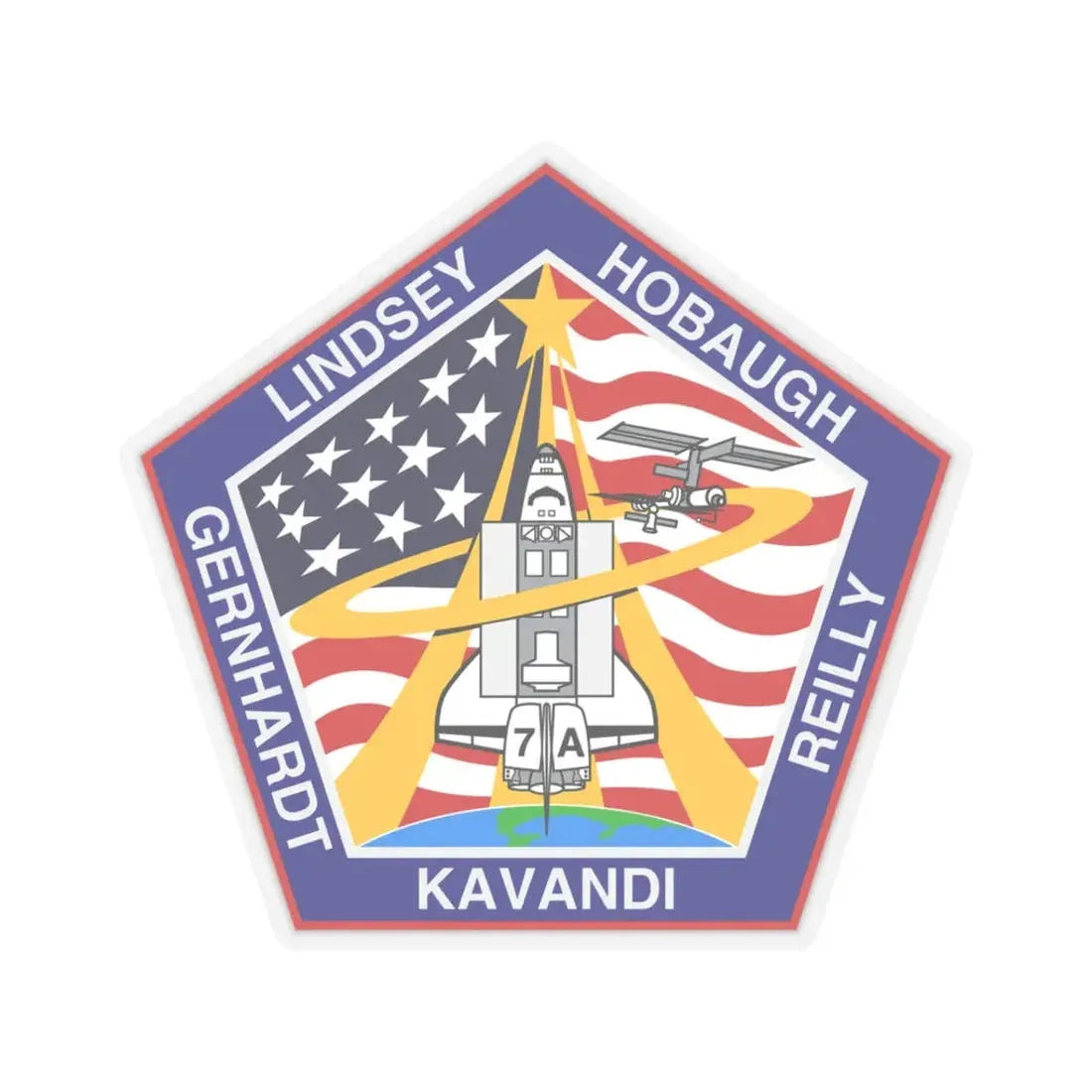 STS 104 (NASA) STICKER Vinyl Kiss-Cut Decal 3 Inch Transparent - The Sticker Space