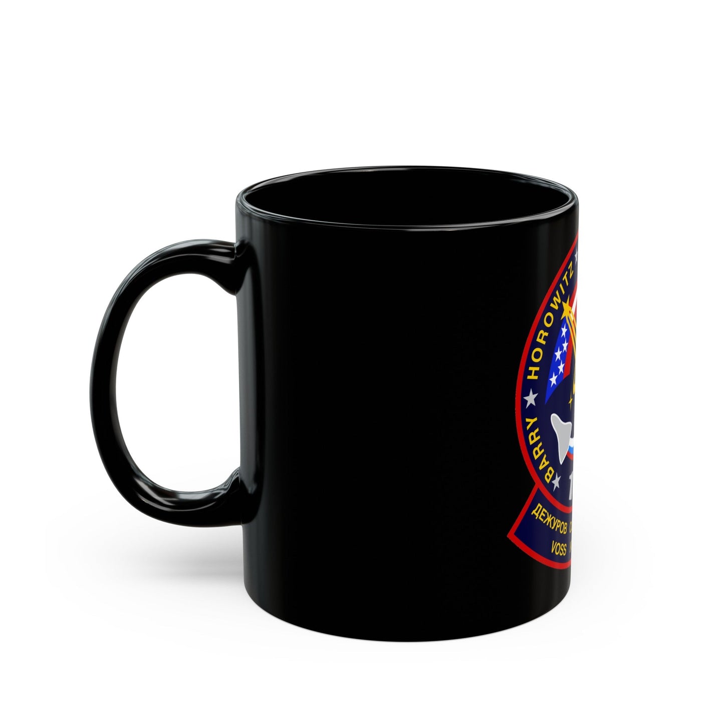 STS 105 (NASA) Black Coffee Mug-The Sticker Space