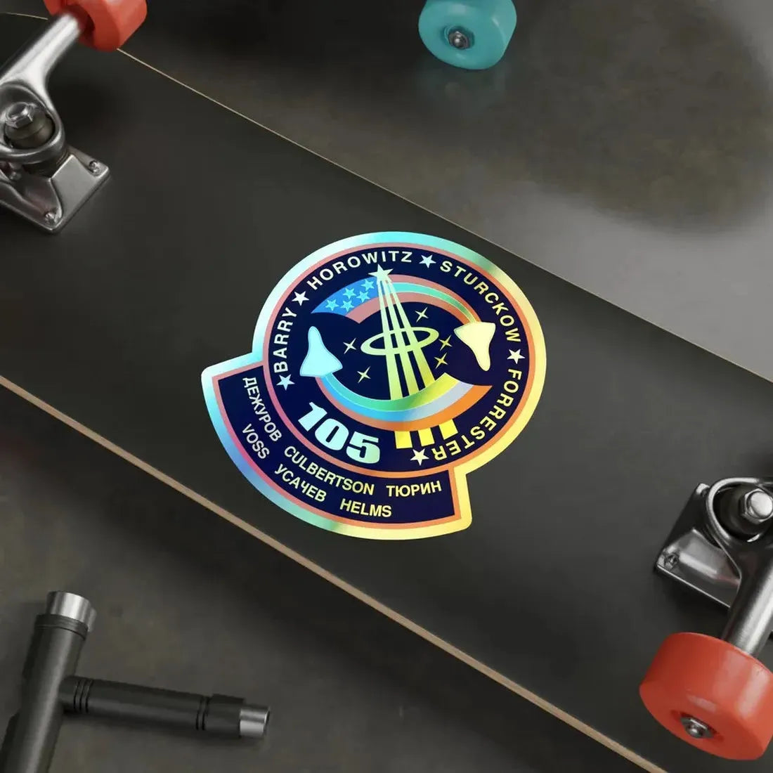 STS 105 (NASA) Holographic STICKER Die-Cut Vinyl Decal - The Sticker Space