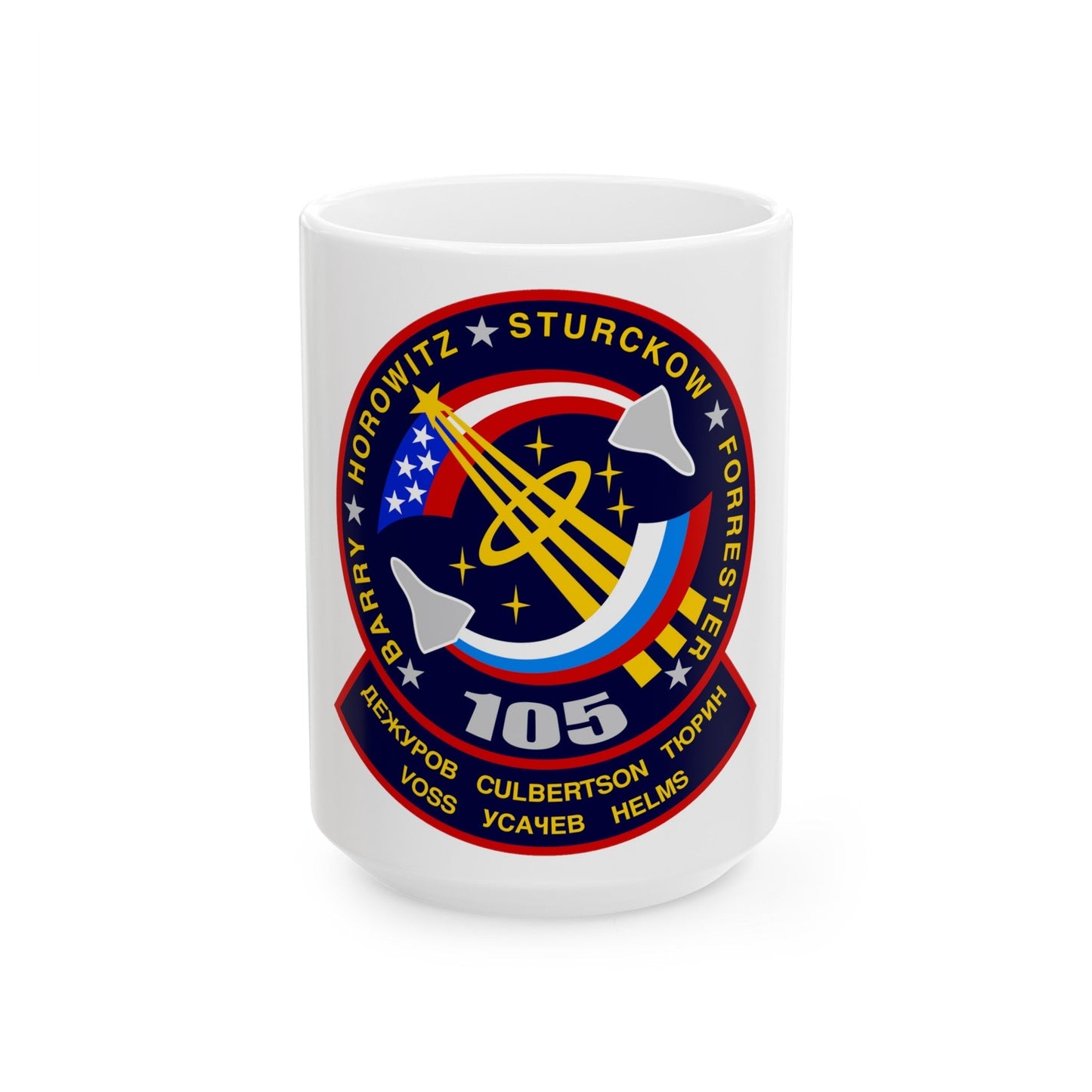 STS 105 (NASA) White Coffee Mug-15oz-The Sticker Space