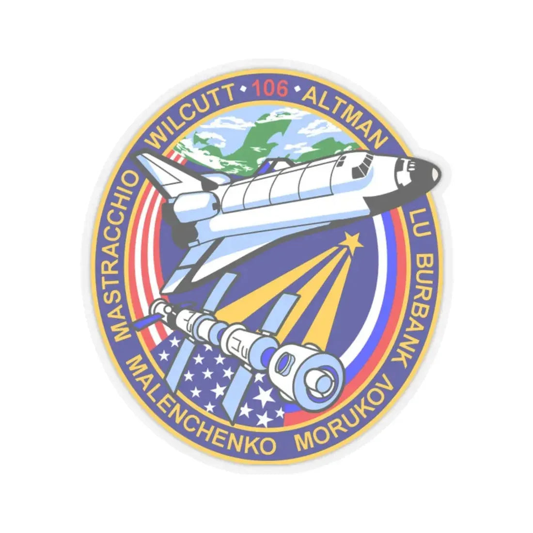 STS 106 (NASA) STICKER Vinyl Kiss-Cut Decal 2 Inch Transparent - The Sticker Space