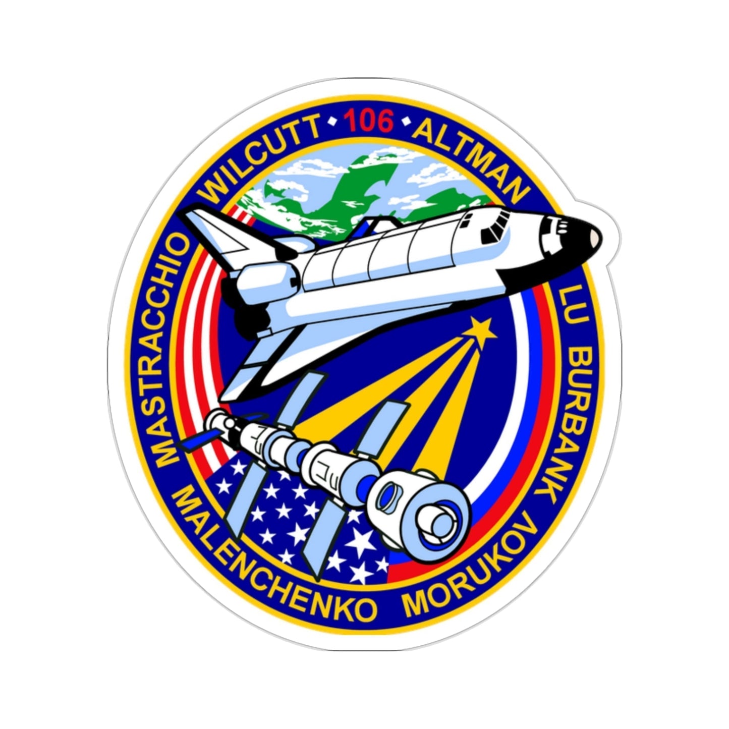 STS 106 Patch NASA STICKER Vinyl Die-Cut Decal-2 Inch-The Sticker Space