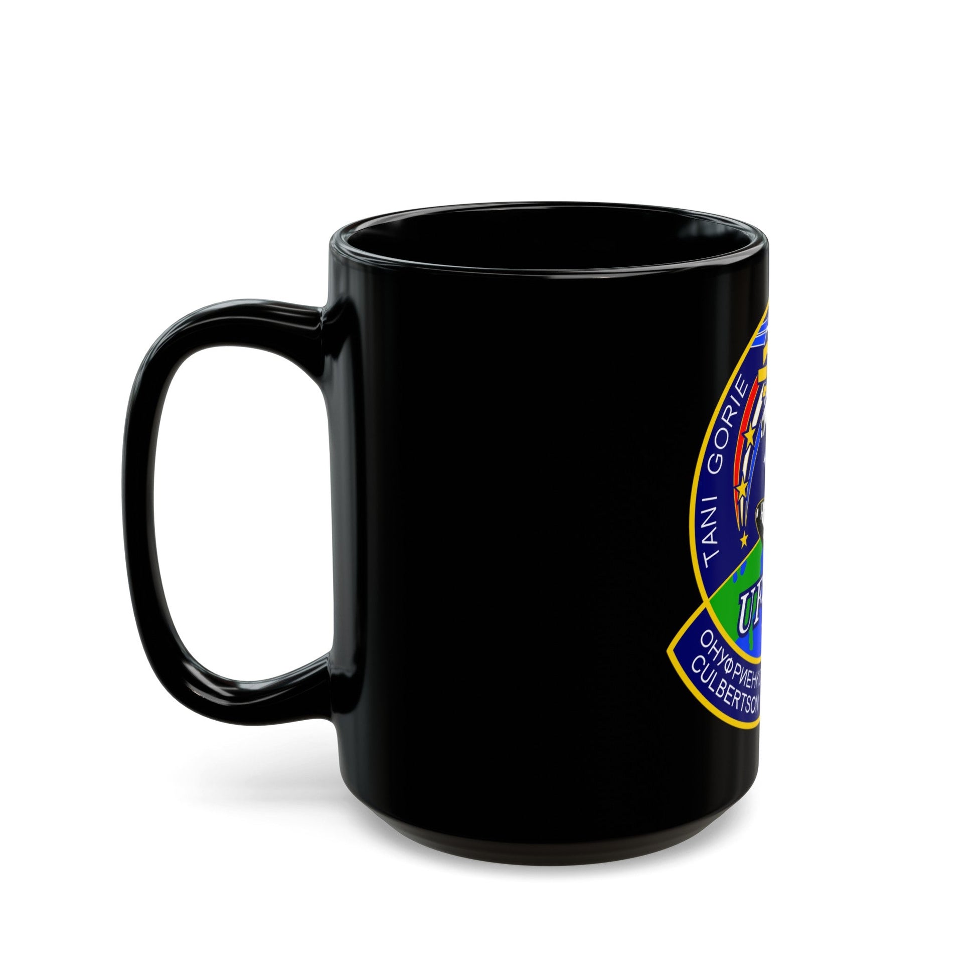 STS 108 (NASA) Black Coffee Mug-The Sticker Space