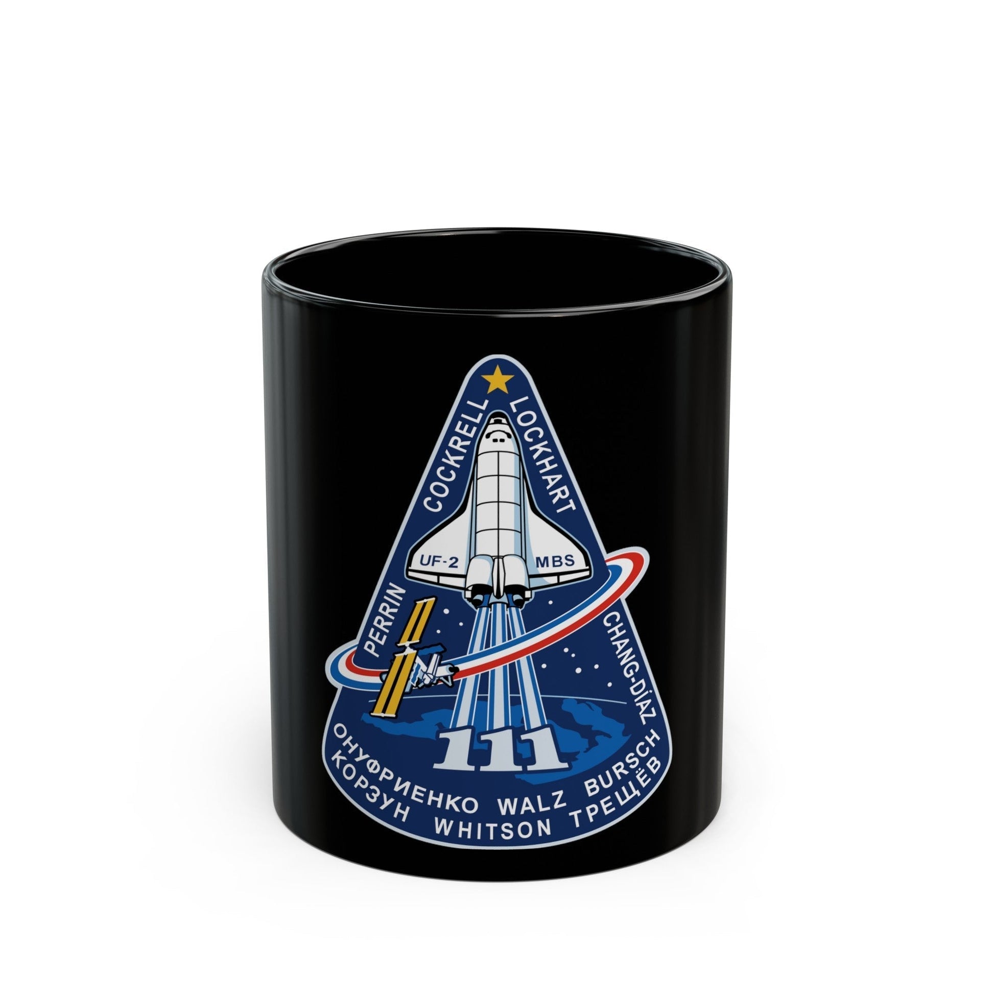 STS 111 (NASA) Black Coffee Mug-11oz-The Sticker Space