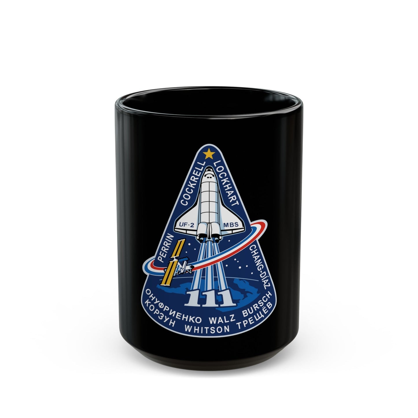 STS 111 (NASA) Black Coffee Mug-15oz-The Sticker Space