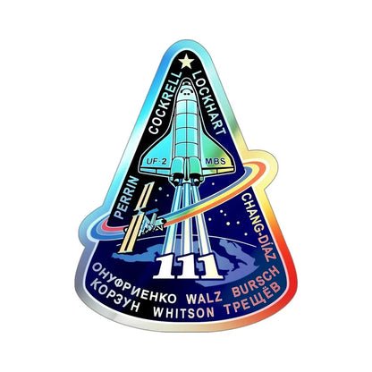 STS 111 (NASA) Holographic STICKER Die-Cut Vinyl Decal 4 Inch Holographic - The Sticker Space