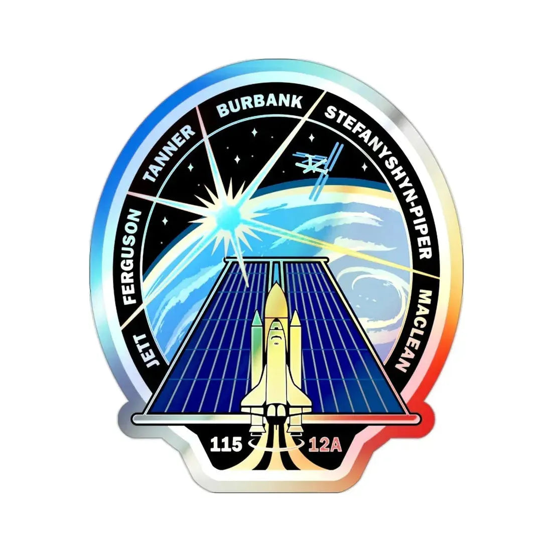 STS 115 (NASA) Holographic STICKER Die-Cut Vinyl Decal 2 Inch Holographic - The Sticker Space