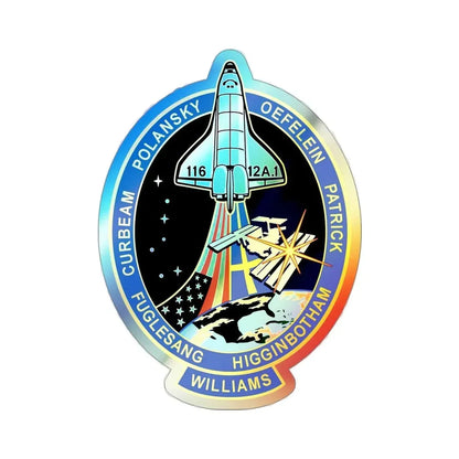 STS 116 (NASA) Holographic STICKER Die-Cut Vinyl Decal 4 Inch Holographic - The Sticker Space
