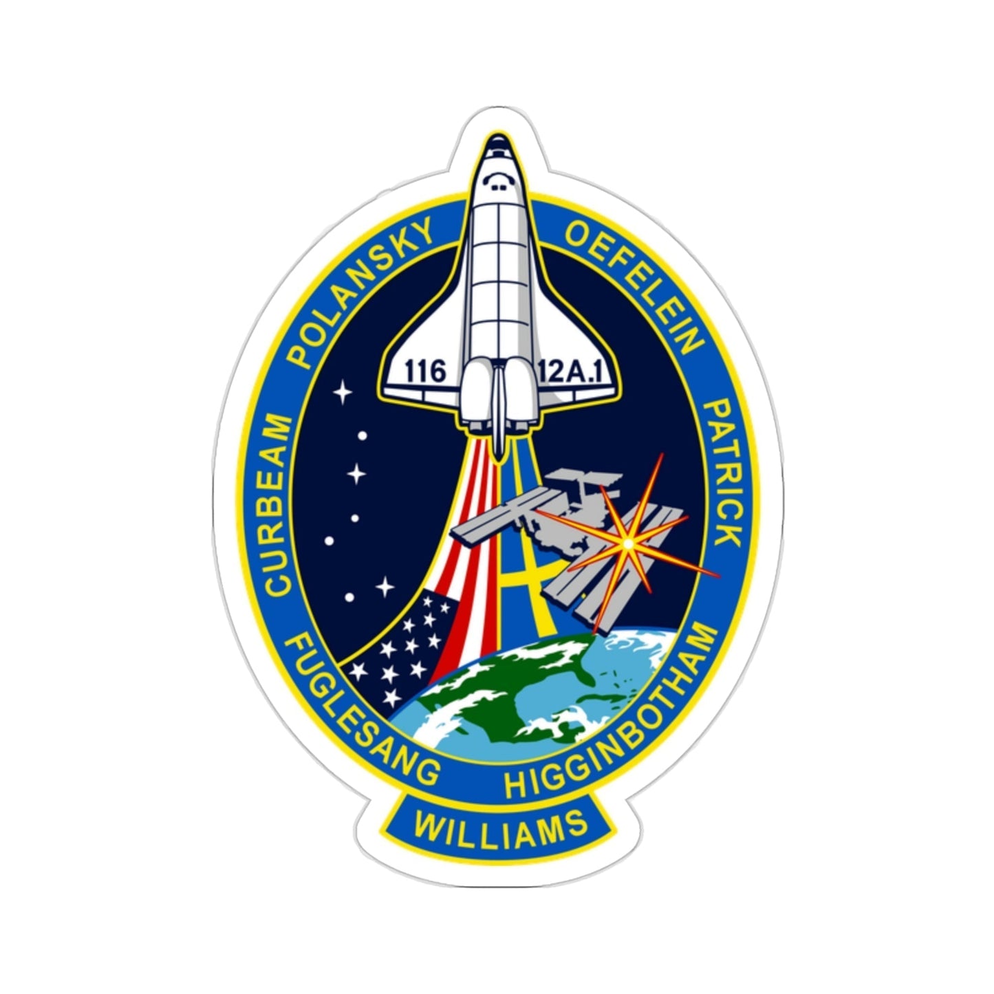 STS 116 Patch NASA STICKER Vinyl Die-Cut Decal-2 Inch-The Sticker Space