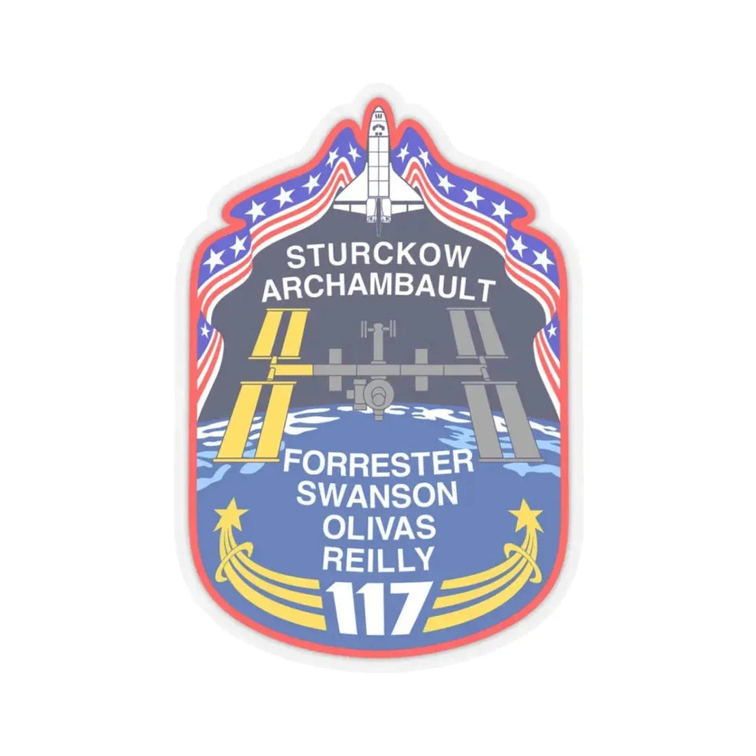 STS 117 (NASA) STICKER Vinyl Kiss-Cut Decal 3 Inch Transparent - The Sticker Space