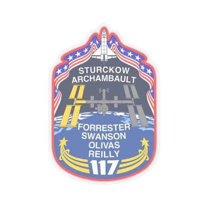 STS 117 (NASA) STICKER Vinyl Kiss-Cut Decal 4 Inch Transparent - The Sticker Space