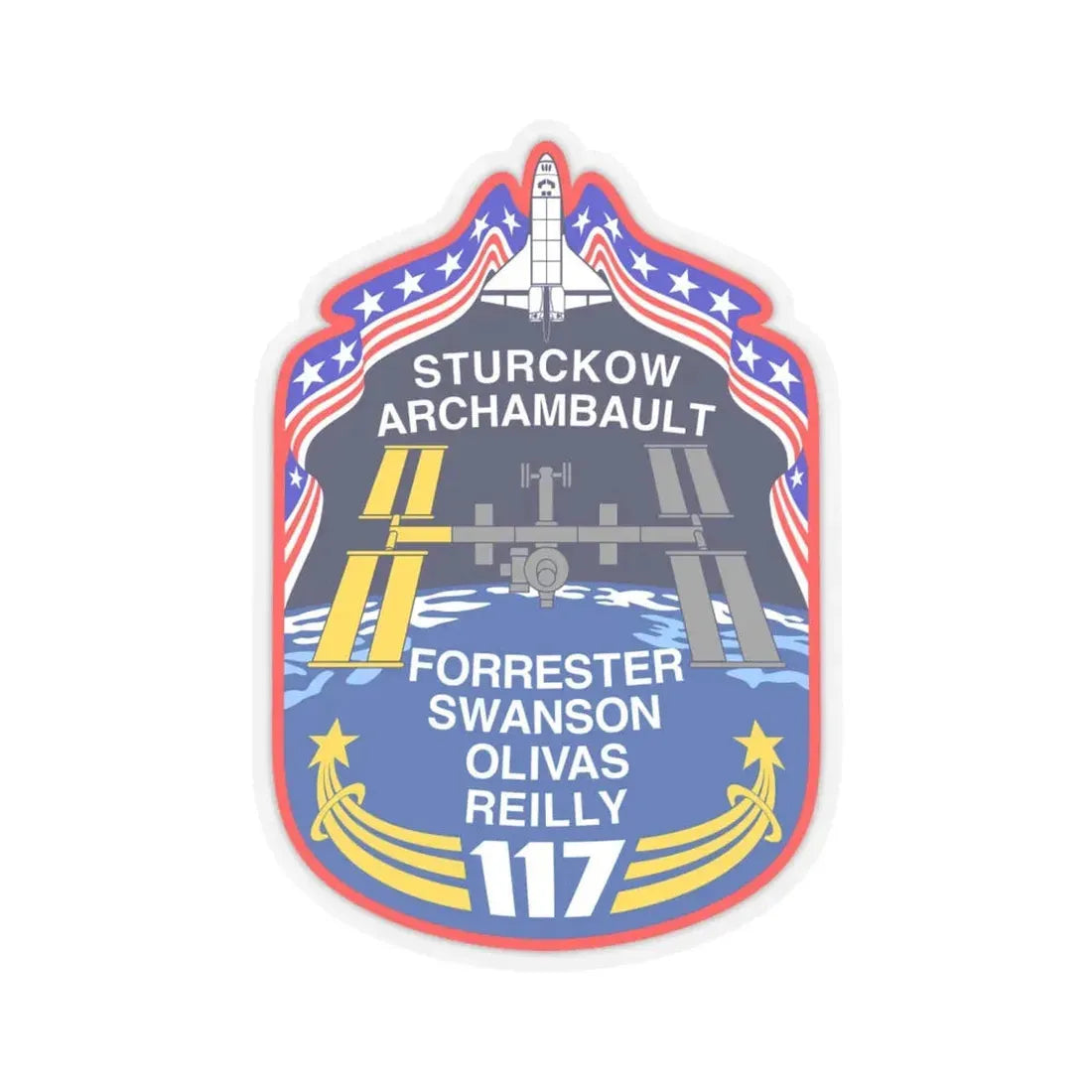 STS 117 (NASA) STICKER Vinyl Kiss-Cut Decal 6 Inch Transparent - The Sticker Space