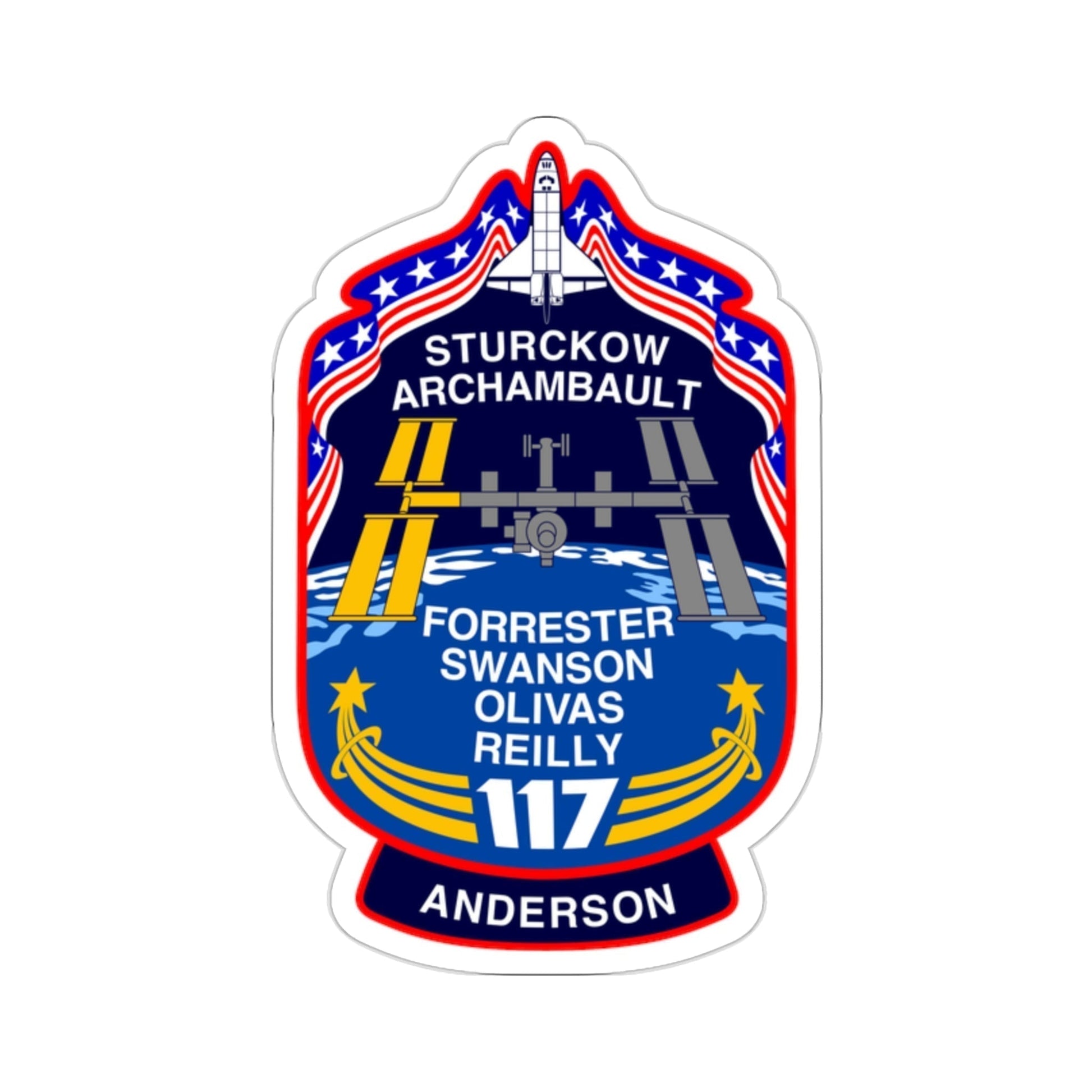 STS 117 Patch v2 NASA STICKER Vinyl Die-Cut Decal-2 Inch-The Sticker Space