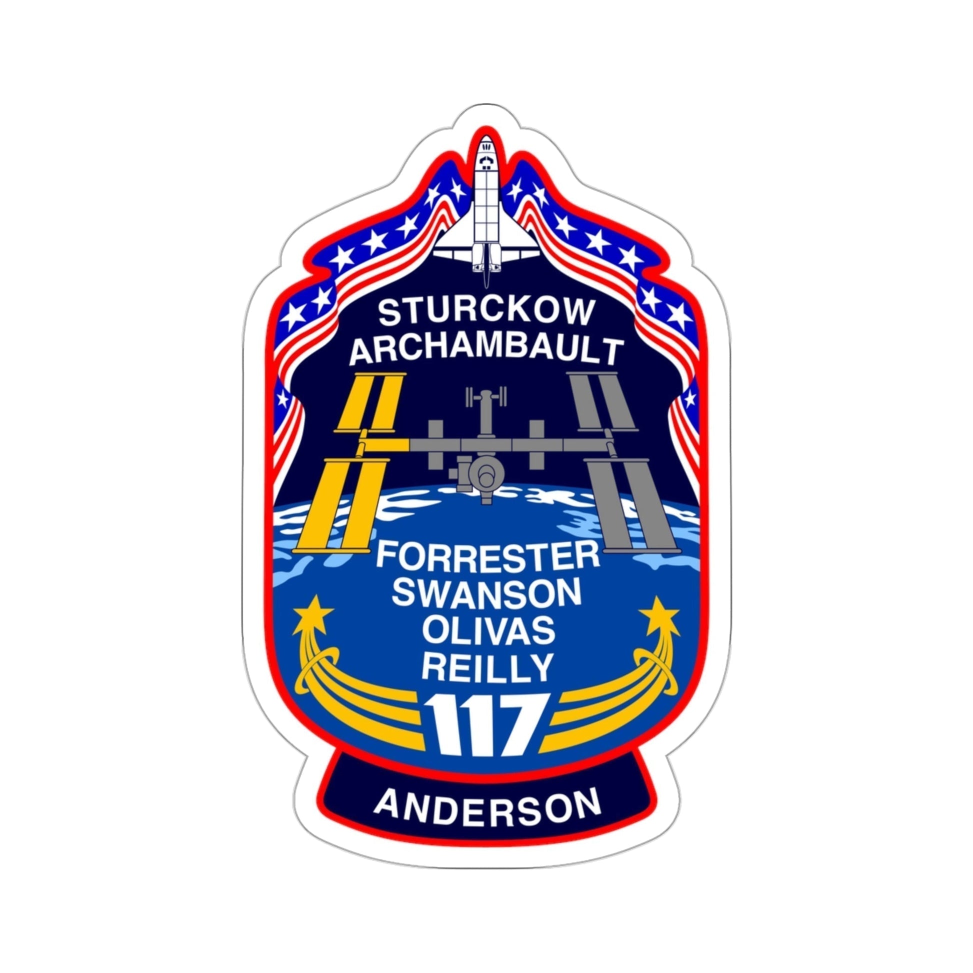 STS 117 Patch v2 NASA STICKER Vinyl Die-Cut Decal-3 Inch-The Sticker Space