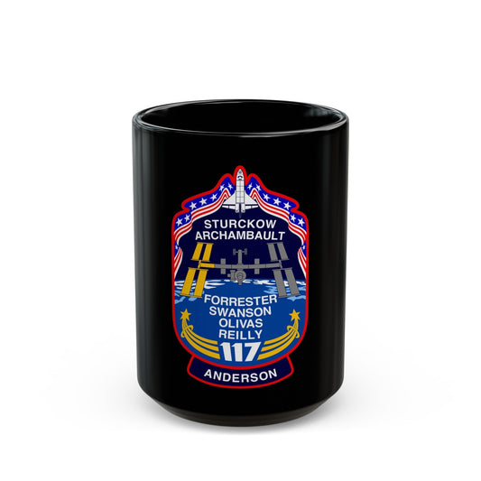 STS 117 Patch v2 NASA.png (NASA) Black Coffee Mug-15oz-The Sticker Space