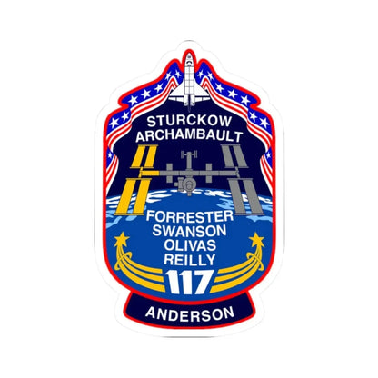 STS 117 Patch v2 NASA.png (NASA) STICKER Vinyl Kiss-Cut Decal 2 Inch White - The Sticker Space