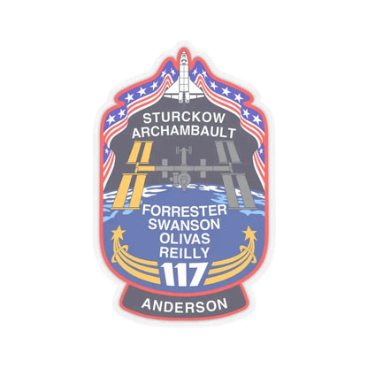 STS 117 Patch v2 NASA.png (NASA) STICKER Vinyl Kiss-Cut Decal 6 Inch Transparent - The Sticker Space