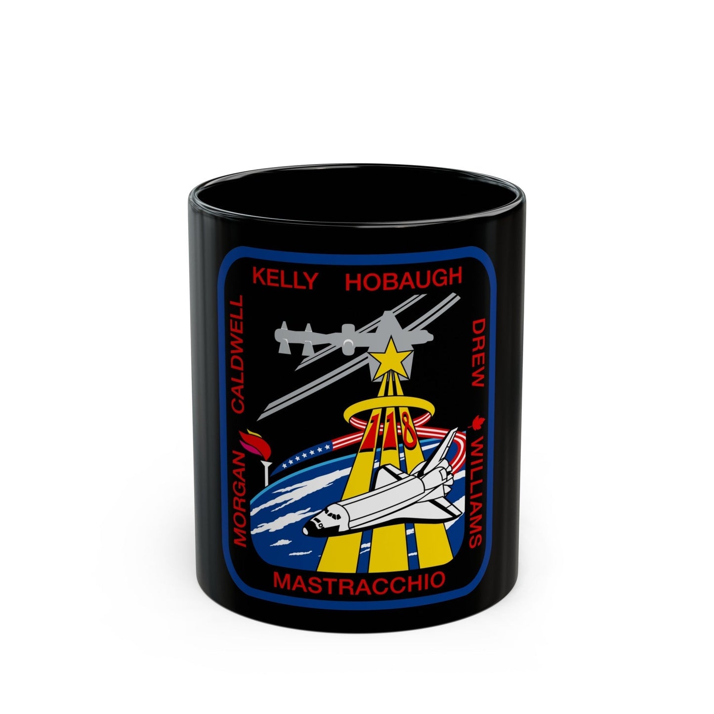 STS 118 (NASA) Black Coffee Mug-11oz-The Sticker Space