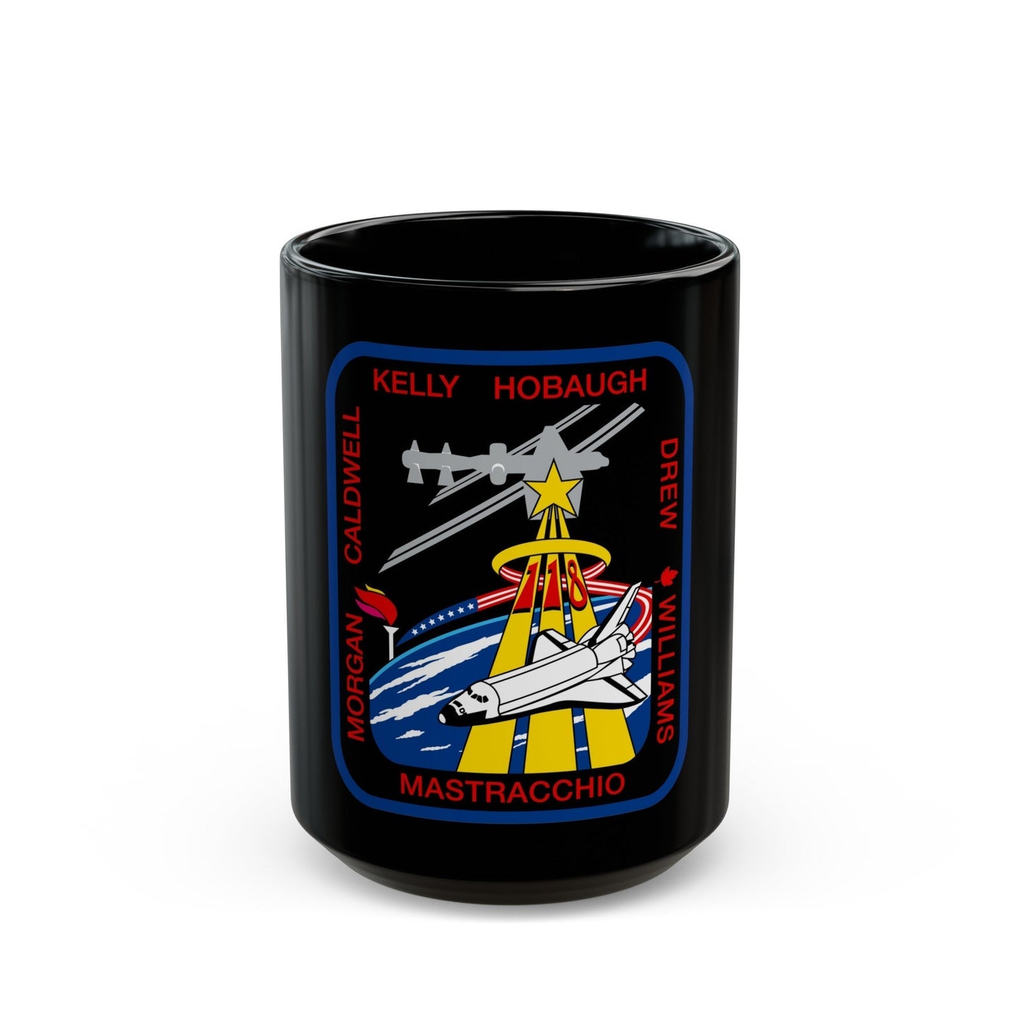 STS 118 (NASA) Black Coffee Mug-15oz-The Sticker Space