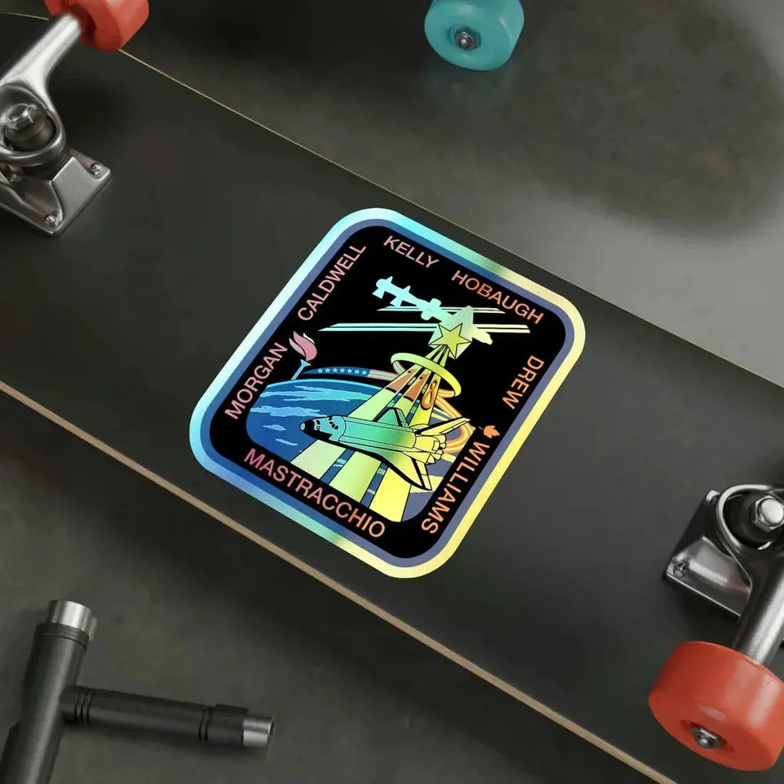 STS 118 (NASA) Holographic STICKER Die-Cut Vinyl Decal - The Sticker Space