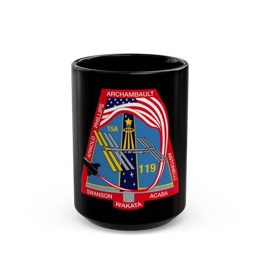 STS 119 (NASA) Black Coffee Mug-15oz-The Sticker Space