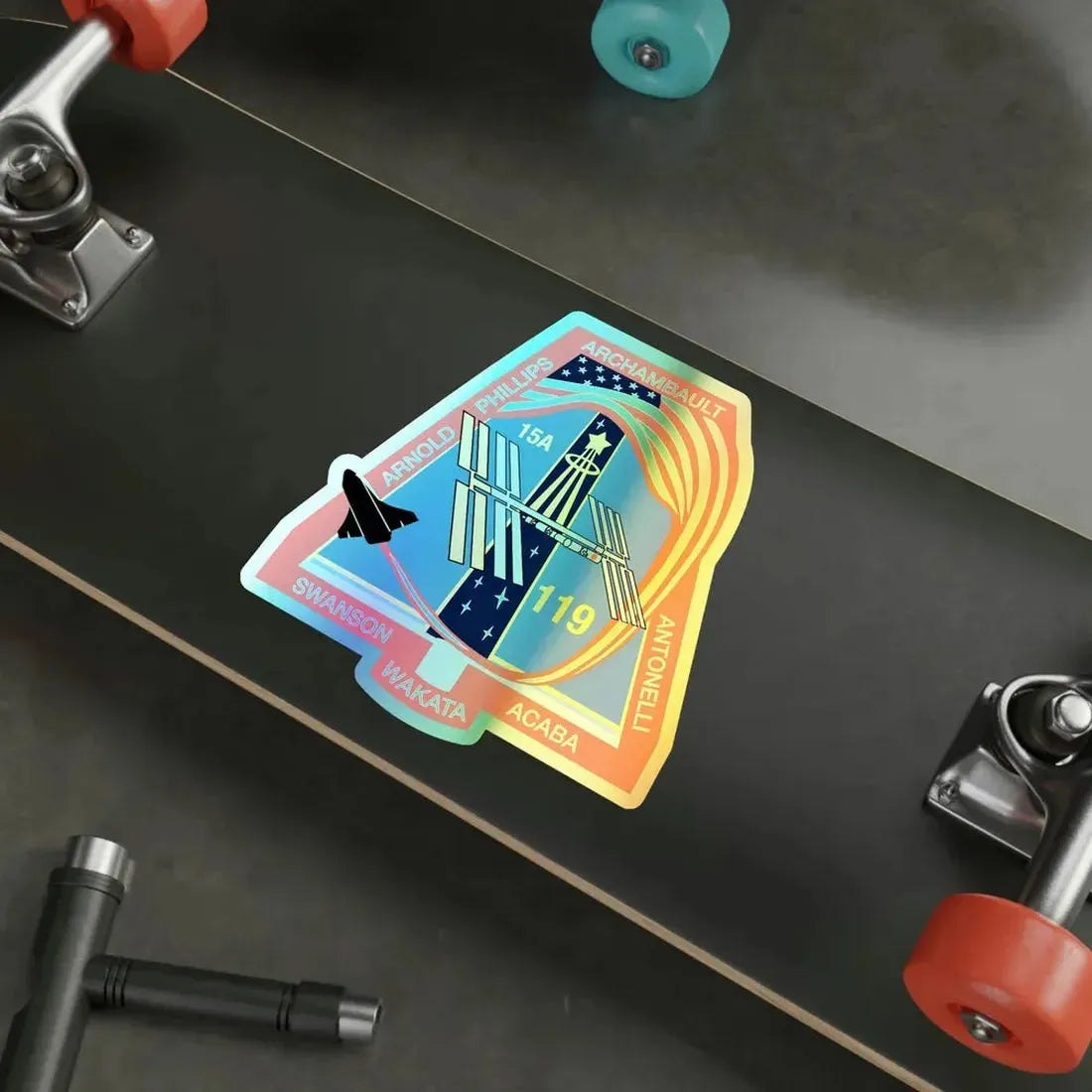 STS 119 (NASA) Holographic STICKER Die-Cut Vinyl Decal - The Sticker Space