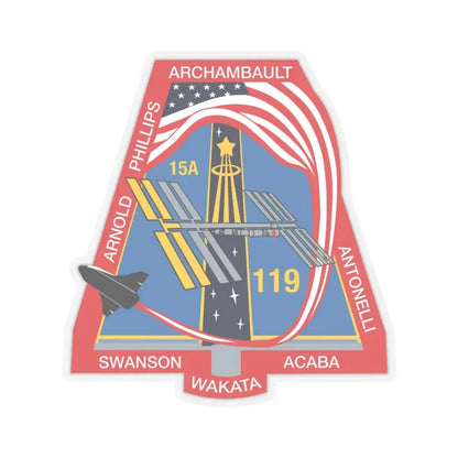 STS 119 (NASA) STICKER Vinyl Kiss-Cut Decal 4 Inch Transparent - The Sticker Space