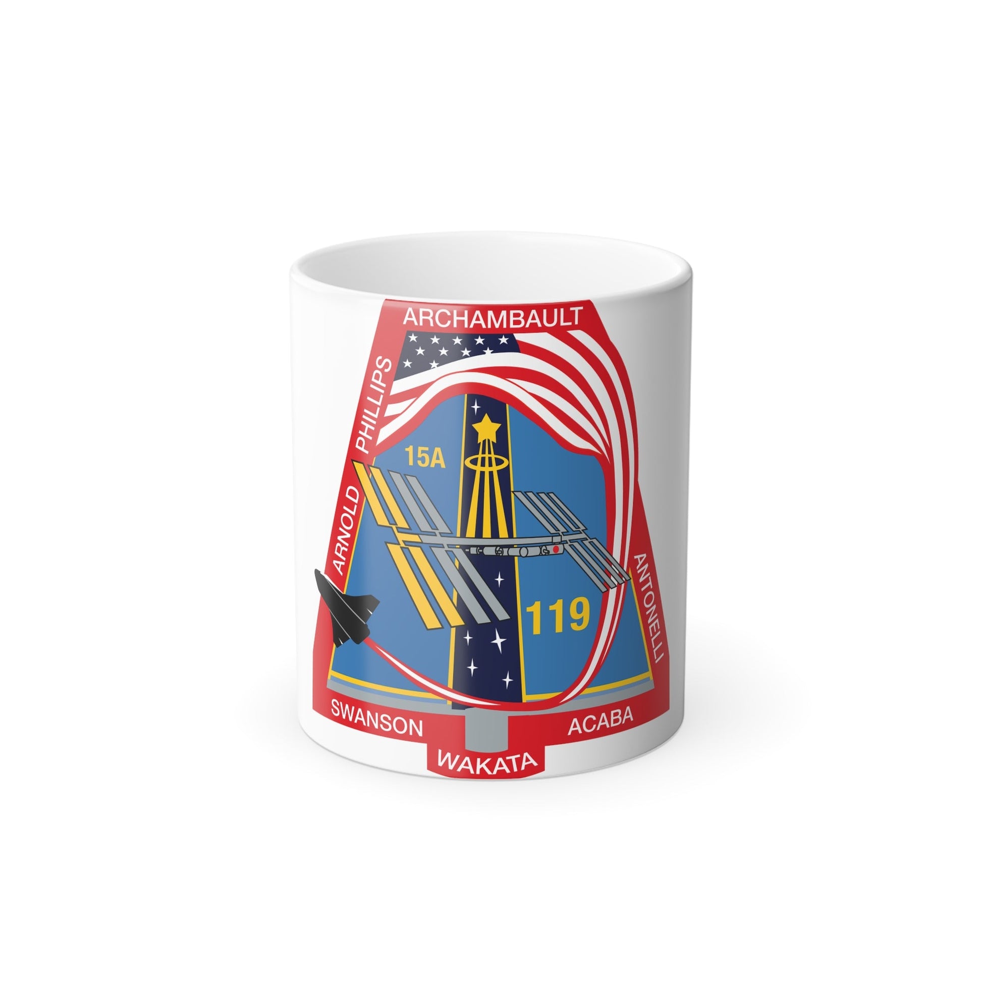 STS 119 Patch NASA - Color Changing Mug 11oz-11oz-The Sticker Space