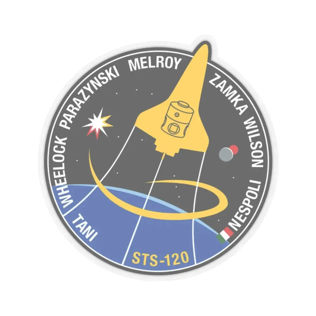 STS 120 (NASA) STICKER Vinyl Kiss-Cut Decal 2 Inch Transparent - The Sticker Space