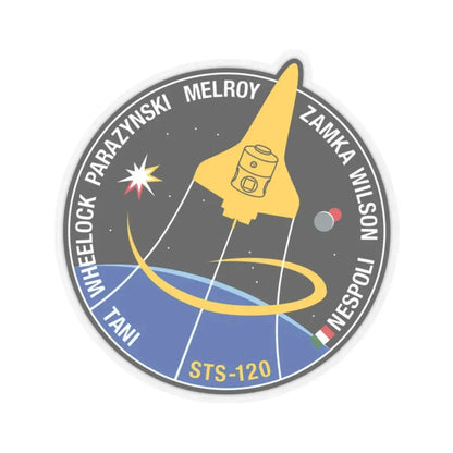 STS 120 (NASA) STICKER Vinyl Kiss-Cut Decal 2 Inch Transparent - The Sticker Space