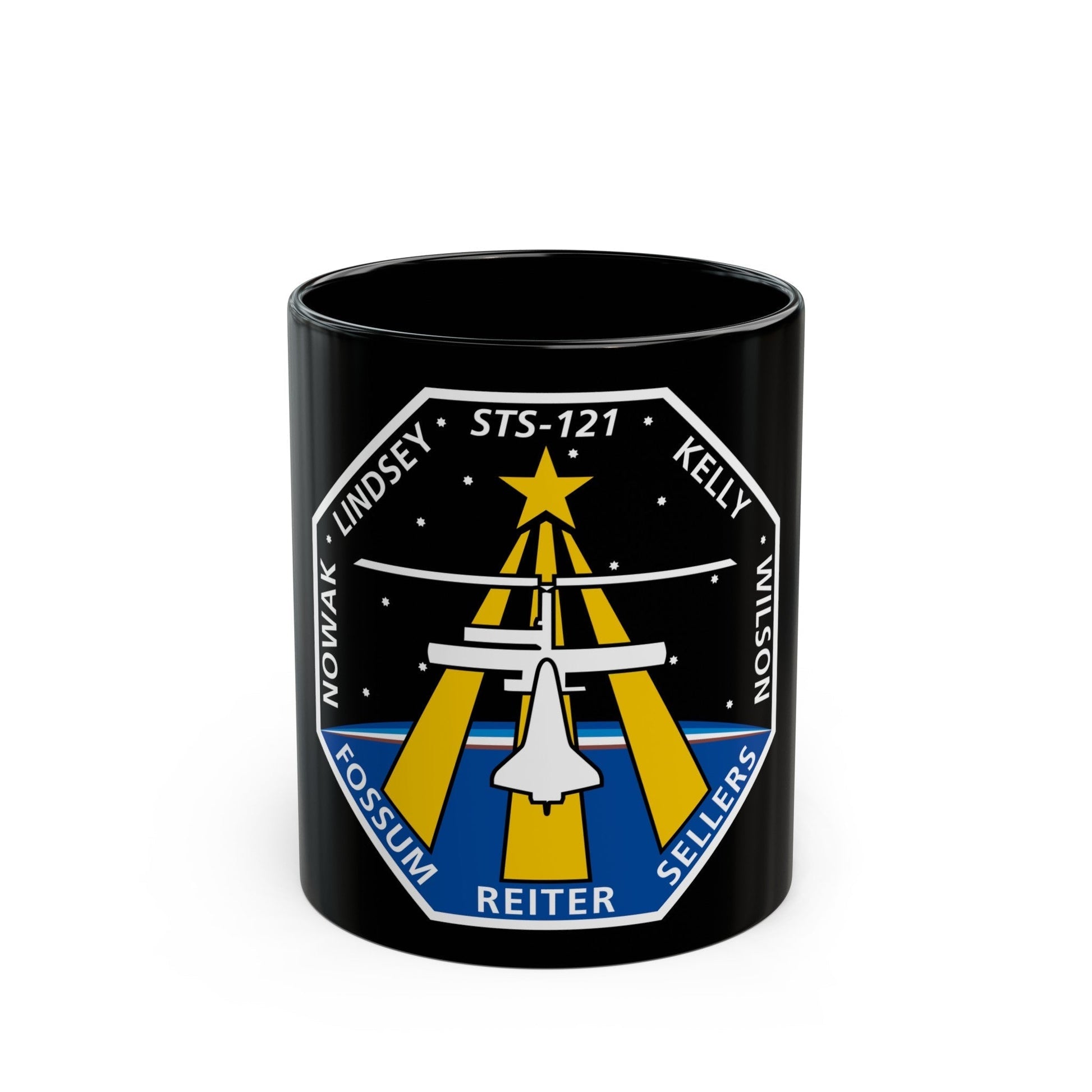 STS 121 (NASA) Black Coffee Mug-11oz-The Sticker Space