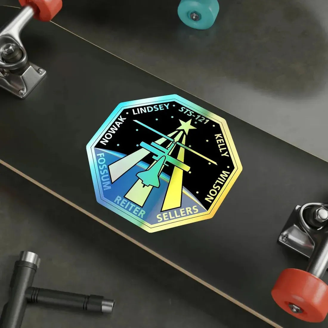 STS 121 (NASA) Holographic STICKER Die-Cut Vinyl Decal - The Sticker Space