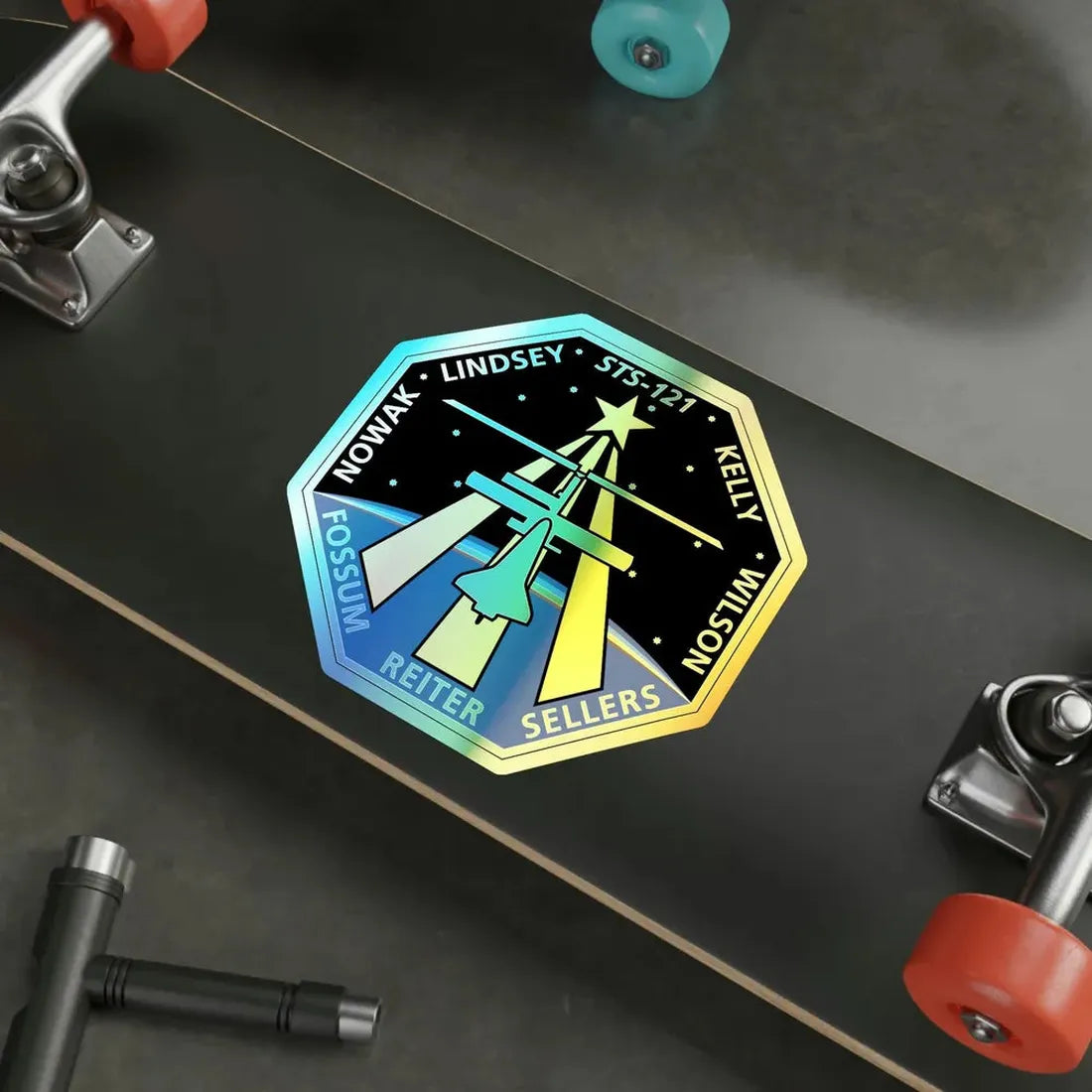 STS 121 (NASA) Holographic STICKER Die-Cut Vinyl Decal - The Sticker Space