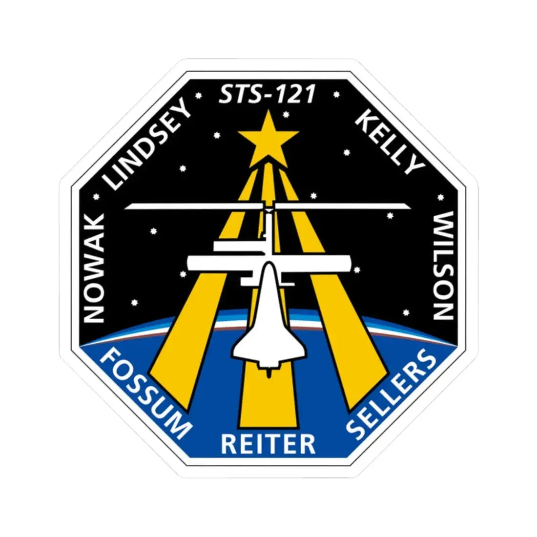 STS 121 (NASA) STICKER Vinyl Kiss-Cut Decal 2 Inch White - The Sticker Space