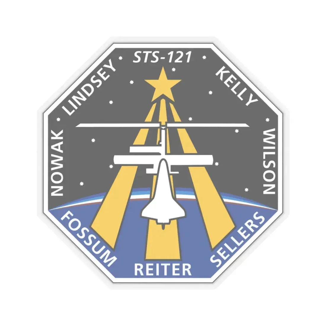 STS 121 (NASA) STICKER Vinyl Kiss-Cut Decal 3 Inch Transparent - The Sticker Space
