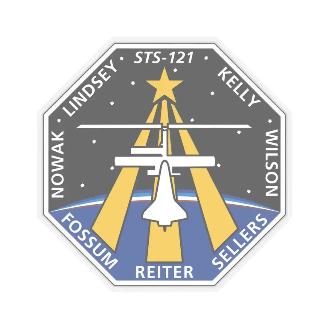 STS 121 (NASA) STICKER Vinyl Kiss-Cut Decal 4 Inch Transparent - The Sticker Space