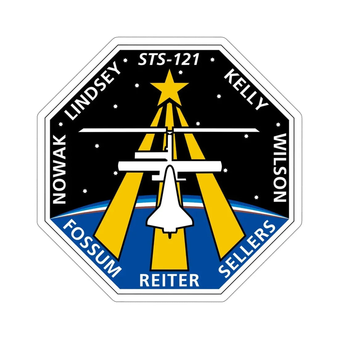 STS 121 Patch NASA STICKER Vinyl Die-Cut Decal 5 Inch - The Sticker Space