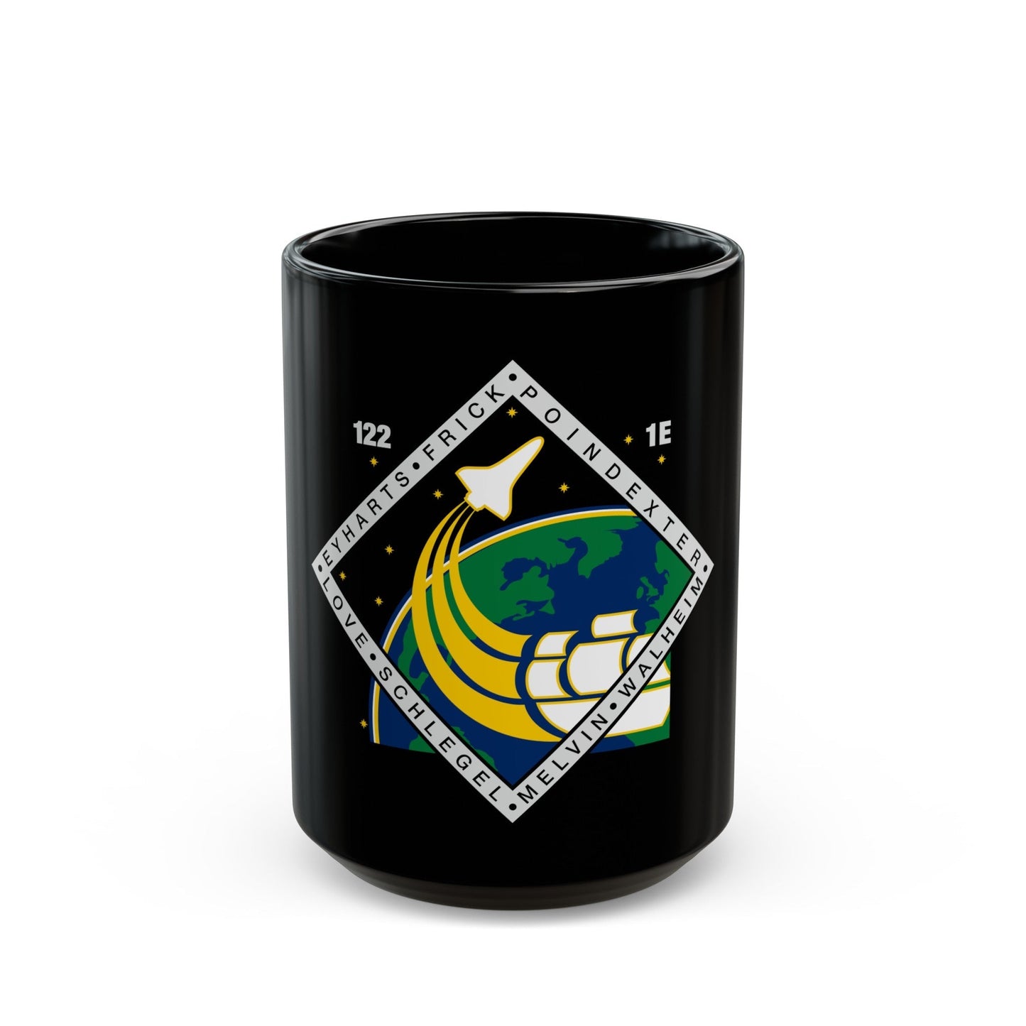 STS 122 (NASA) Black Coffee Mug-15oz-The Sticker Space